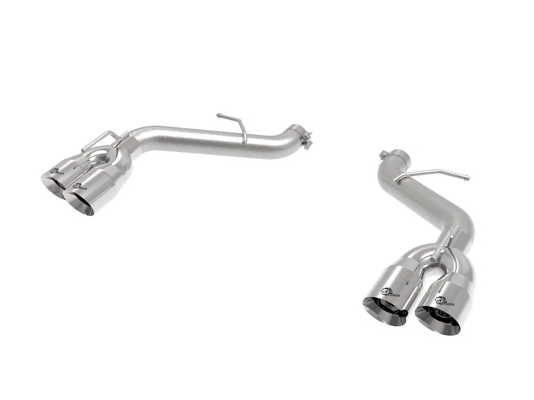 49-44119NM-P – AFE Exhaust System Kit, Stainless Steel Without Mufflers 3 Inch Diameter Pipe Dual Exhaust With Quad E...
